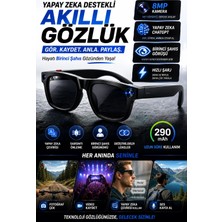 Chatgpt Destekli Yapay Zeka Akıllı Gözlük 8mp Kamera Fotoğraf Video ve Ses Kayıtlı