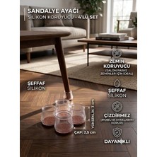 Edenza Şeffaf Silikon Sandalye Ayağı Koruyucu 4'lü Set – Çizdirmez Kaymaz Mobilya Ayak Koruyucu, Parke ve Laminant Zemin Koruma