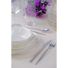 Mey İthalat Tabakevi Tabak Evi Porselen Chic Platin Yemek Takımı 24 Parça 6 Kişilik