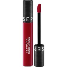 Mey İthalat Sephora Cream Lip Stain – Bulaşmayan Kadife Bitişli Ruj - Mat Likit Ruj, 129 Risky Red