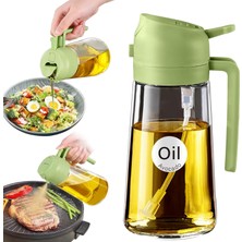 Mey İthalat Yarramate 2 Adet Zeytinyağı Dispenseri, Yemek Pişirme Için 2'si 1 Arada Yağ Püskürtücü, 16OZ/470ML Cam Yeşil Püskürtme Şişesi, Mutfak, Salata, Kızartma, Barbekü Için Gıda Sınıfı (Yeşil)