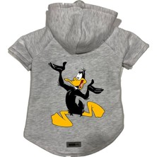 Mey İthalat Kapişonlu Polar Sweatshirt Köpek ve Kedi Kıyafeti & Elbisesi Gri Duffy Xs