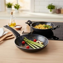Mey İthalat Papilla Desert Eco 2'li Kahvaltı Seti - Izmir Desenli 20 cm Sahan ve 24 cm Tava Yanmaz Yapışmaz Takım
