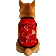 Mey İthalat Yeni Sezon Köpek ve Kedi Kıyafeti Kırmızı Kalpli Xs