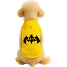 Mey İthalat Kedi ve Köpek Kıyafeti & Elbisesi Sarı Batdog Atlet L