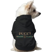 Mey İthalat Kedi ve Köpek Kıyafeti & Elbisesi Siyah Hoodie Pucci L
