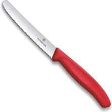 Mey İthalat Victorinox 6.7831.C1 Swiss Classic 11CM Tırtıklı Domates Bıçağı, Kırmızı