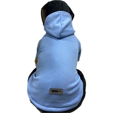 Mey İthalat Kapişonlu Sweatshirt Köpek ve Kedi Kıyafeti - Düz Bebe Mavi Xl Beden