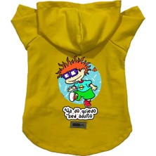 Mey İthalat Kapişonlu Polar Sweatshirt Köpek ve Kedi Kıyafeti & Elbisesi Sarı Rugrats Carlitos L
