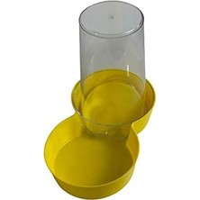 Mey İthalat Miapet Hazneli Plastik Kedi-Köpek Mama ve Su Kabı 1,5 Lt Yuvarlak Sarı