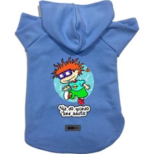 Mey İthalat Kapişonlu Polar Sweatshirt Köpek ve Kedi Kıyafeti & Elbisesi Mavi Rugrats Carlitos S