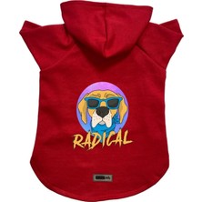 Mey İthalat Kapişonlu Polar Sweatshirt Köpek ve Kedi Kıyafeti & Elbisesi Kırmızı Radical Xl