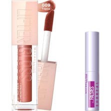 Mey İthalat Maybelline New York Lifter Gloss Nemlendirici Dudak Parlatıcısı 009 Topaz & Mini Tattoo Liner Gel Pencil Makyaj Seti