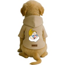 Mey İthalat Baskılı Içi Polarlı Köpek ve Kedi Kıyafeti & Elbisesi - Bej Renk Kapüşonlu Hoodie B1452, 5xl