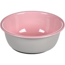 Mey İthalat Flamingo Fl Nell Boyalı Çelik Mama Kabı, Antıslıp, Gri-Pembe, 250ML
