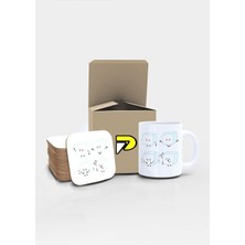 Mey İthalat Postermanya Buz Küpleri Komik Tasarımlı Baskılı Kupa Bardak Seti, Eğlenceli Özel Hediye Mug