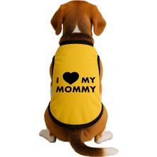 Mey İthalat Yeni Sezon Köpek ve Kedi Kıyafeti Sarı I Love Mommy L