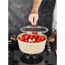 Mey İthalat Falez Creamy Granit Derin Tencere 30 cm Bej 30 cm