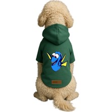 Mey İthalat Baskılı Içi Polarlı Köpek ve Kedi Kıyafeti & Elbisesi - Yeşil Renk Kapüşonlu Hoodie B11AD, 5xl