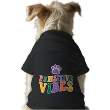 Mey İthalat Kedi ve Köpek Kıyafeti & Elbisesi Siyah Sweatshirt Pawsitive Vibes L
