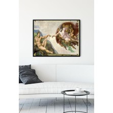 Mey İthalat Postermanya (PSTER9731) Michelangelo - Adem'in Yaratılışı Sanatsal Çerçeveli Tablo (50X70CM)