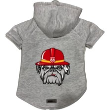 Mey İthalat Kapişonlu Polar Sweatshirt Köpek ve Kedi Kıyafeti & Elbisesi - Gri Firemen Xs Beden