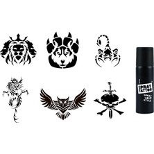 Mey İthalat Vahşi Hayvanlar Spray Tattoo Geçici Sprey Dövme Seti