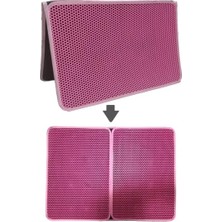 Mey İthalat Tineke Büyük Boy Elekli Kedi Tuvalet Önü Paspası Katlanabilir 82 x 60 cm Pembe