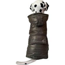 Mey İthalat Içi Polarlı Kapitone Köpek ve Kedi Yeleği & Ceketi Koyu Yeşil S