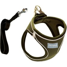 Mey İthalat Cool Walk Air Mesh Haki Köpek Göğüs Tasması Medium
