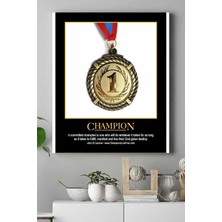 Mey İthalat Postermanya (PSTER15555) Champion Motivasyon Kanvas Tablo 50 x 70