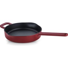 Mey İthalat Fissler Moments Collection Dökme Demir Kızartma Tavası Bordo Kırmızı 26 cm