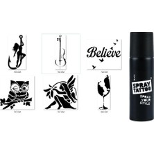 Mey İthalat Aşkın Büyüsü Spray Tattoo Geçici Dövme Yapma Seti Siyah Sprey Dövme