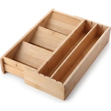 Mey İthalat Deconox Ayarlanabilir Bambu Kaşıklık ve Çekmece Içi Organizer - 5-7 Bölmeli Genişleyebilir Çatal Bıçak Düzenleyici (39.4 x 24 x 6.4 Cm)