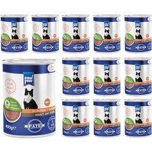 Mey İthalat Pawpaw Yetişkin Kedi Somonlu Pate Yaş Mama 400 gr x 12 Adet