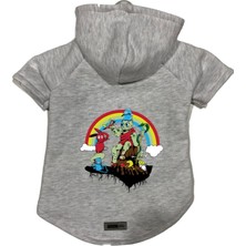 Mey İthalat Kapişonlu Polar Sweatshirt Köpek ve Kedi Kıyafeti & Elbisesi Gri City 28 Xs