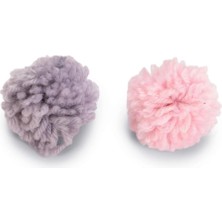 Mey İthalat Beeztees Kedi Oyuncağı, Top, Yün, Pembe ve Gri, 2 Adet, 4cm