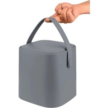 Mey İthalat Sihirli Çöp Tezgah Üstü Mutfak Çöp Kovası, Bas Bırak Kapaklı, Iç Kovalı, Tutma Saplı, (Antrasit, 4 Litre)