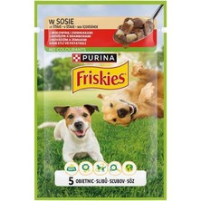 Mey İthalat Friskies Yetişkin Köpekler Için Sığır Etli Sebzeli Yaş Mama 85 Gram