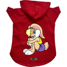 Mey İthalat Kapişonlu Polar Sweatshirt Köpek ve Kedi Kıyafeti & Elbisesi Kırmızı Lola L