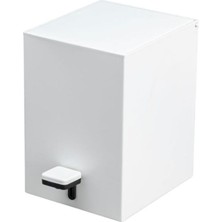 Mey İthalat System Pedallı Kare Çöp Kovası 3 Lt Beyaz 262X245X180 mm Beyaz Tek Ebat BA4055 033 Al7-Al7