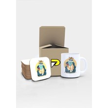 Mey İthalat Postermanya Elit Kedi Tasarımlı Baskılı Kupa Bardak Seti, Eğlenceli Özel Hediye Mug