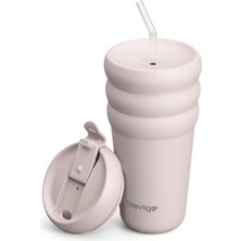 Mey İthalat 3 Bubble Two-Cap Straw Tumbler Çelik Termos 600 Mililitre Soft Quartz ST-248