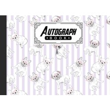 Mey İthalat Autograph Book: Bulldog Cover | Memory Book, Signature Celebrity Memorabilia Album Gift, Size 8.25" x 6"