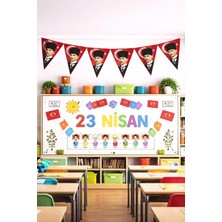 Mey İthalat 23 Nisan Süsleri Atatürk Desenli 23 Nisan Hediyelik Flama 10 Lu