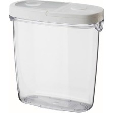 Mey İthalat Ikea Vakumlu Kapaklı Saklama Kabı Beyaz Silikon Kauçuk Beyaz 8X18 cm 1 Adet Orta Boy