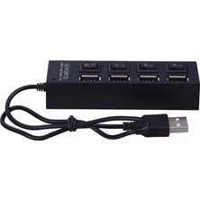 Mey İthalat 4 Port USB 2.0 Hub Çoğaltıcı Çoklayıcı Switch Işıklı Anahtarlı