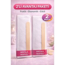 Bezos Biowet Ağda Bezi 2 Metre Spatula Hediyeli Epilasyon Bezi Dayanıklı Tüy Dökme Bezi 2'li Paket