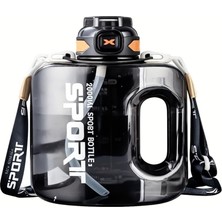Mey İthalat Coofbe 2lt Su Matarası Su Şişesi Pipetli Sızdırmaz Bpa Içermez Emniyet Kilitli Suluk Sporcu Motivasyon Su Matarası