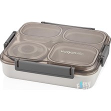 Mey İthalat Vagonlife Büyük Ebat 1200 ml (Sızdırmaz,karışmaz 4 Bölmeli) Lunch Box Yeni Nesil Sefer Tası -FF7080